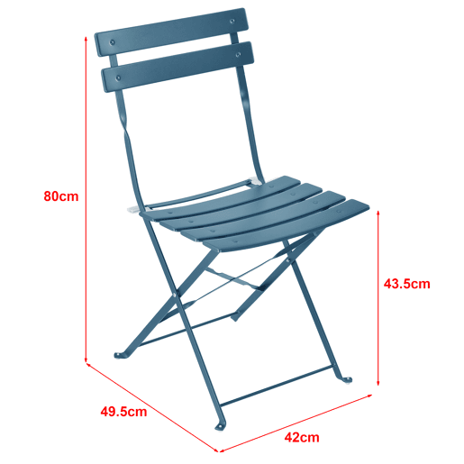 Conjunto Bistro Caprile 3 peças Dobrável 71 x 60 cm - Turquesa en.casa