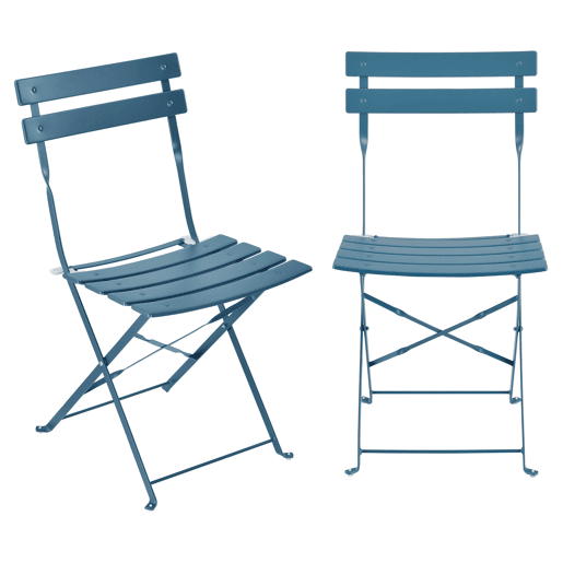 Conjunto Bistro Caprile 3 peças Dobrável 71 x 60 cm - Turquesa en.casa