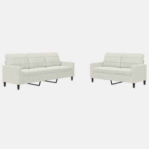 vidaXL 2 pcs conjunto de sofás com almofadões veludo cor creme