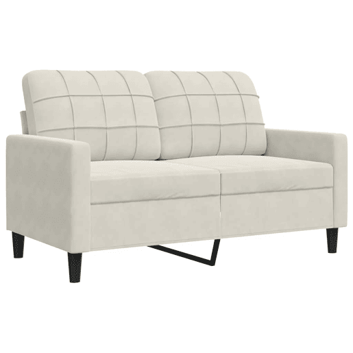 vidaXL 2 pcs conjunto de sofás com almofadões veludo cor creme vidaXL 2 pcs conjunto de sofás com almofadões veludo cor creme