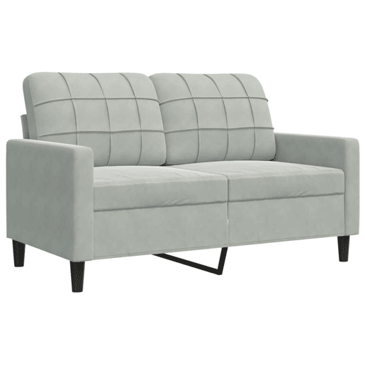vidaXL 2 pcs conjunto de sofás com almofadões veludo cinzento-claro