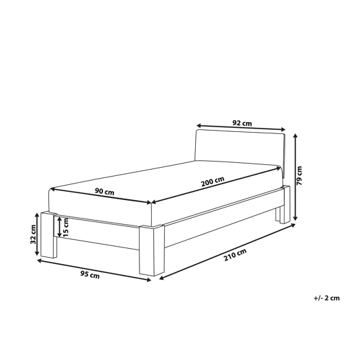 Cama Pinho ROYAN 90 x 200 cm Branco