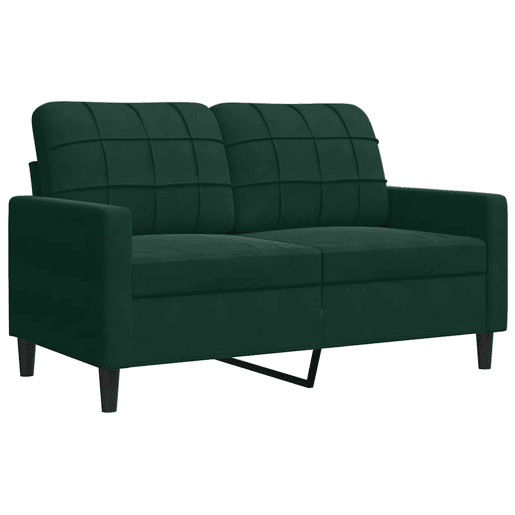 vidaXL 2 pcs conjunto de sofás com almofadões veludo verde-escuro