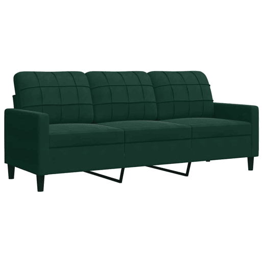 vidaXL 2 pcs conjunto de sofás com almofadões veludo verde-escuro