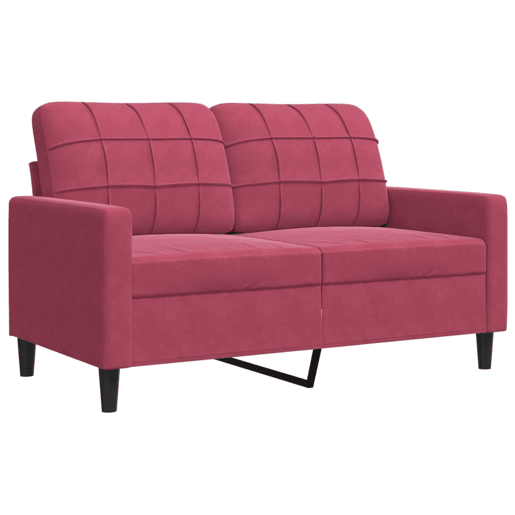 vidaXL 2 pcs conjunto de sofás com almofadões veludo vermelho tinto vidaXL 2 pcs conjunto de sofás com almofadões veludo vermelho tinto
