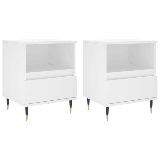 vidaXL Mesas de cabeceira 2pcs 40x35x50 cm derivados de madeira branco vidaXL Mesas de cabeceira 2pcs 40x35x50 cm derivados de madeira branco