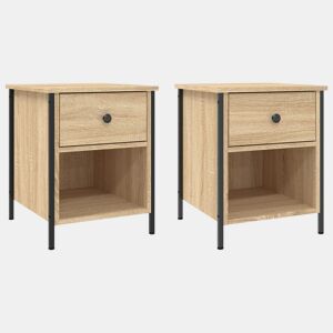 vidaXL Mesas de cabeceira 2pcs derivados madeira carvalho sonoma
