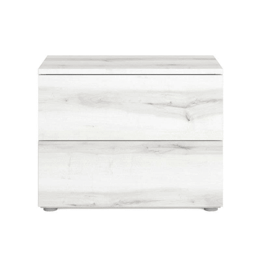Mesa de cabeceira Lyon estilo moderno em branco Albo com 2 gavetas 54x43 cm Mesa de cabeceira Lyon estilo moderno em branco Albo com 2 gavetas 54x43 cm