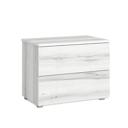 Mesa de cabeceira Lyon estilo moderno em branco Albo com 2 gavetas 54x43 cm Mesa de cabeceira Lyon estilo moderno em branco Albo com 2 gavetas 54x43 cm