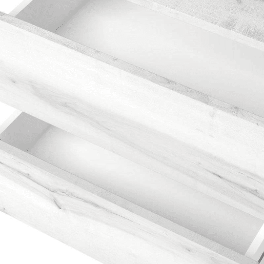 Mesa de cabeceira Lyon estilo moderno em branco Albo com 2 gavetas 54x43 cm Mesa de cabeceira Lyon estilo moderno em branco Albo com 2 gavetas 54x43 cm