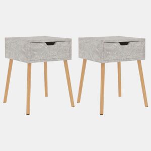 vidaXL Mesas de cabeceira 2 pcs derivados madeira cinza cimento