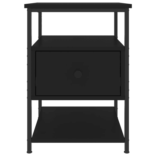 vidaXL Mesas de cabeceira 2pcs 40x42x56 cm derivados de madeira preto