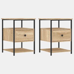 vidaXL Mesas de cabeceira 2 pcs derivados de madeira carvalho sonoma