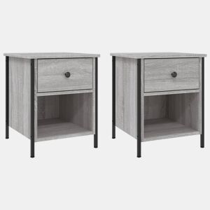 vidaXL Mesas cabeceira 2 pcs derivados de madeira cinzento sonoma