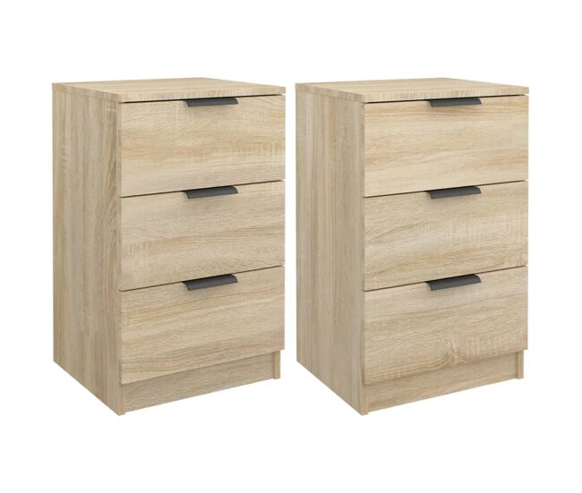 Vidaxl mesitas de noche 2 unidades color roble sonoma 40x36x65 cm