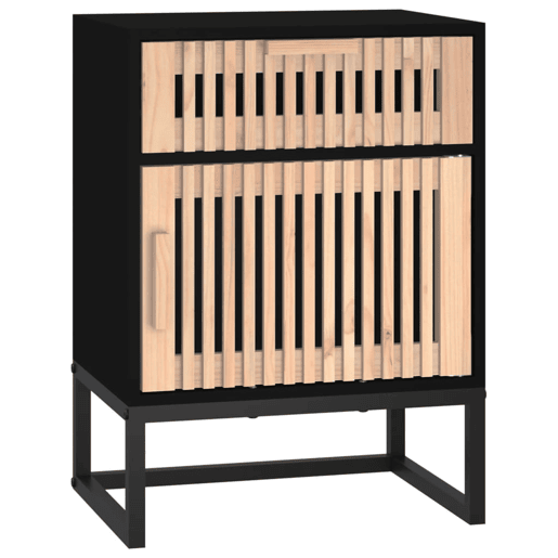 vidaXL Mesa de cabeceira 40x30x55,5 cm derivados madeiraferro preto vidaXL Mesa de cabeceira 40x30x55,5 cm derivados madeiraferro preto