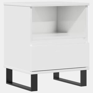 vidaXL Mesa de cabeceira 40x35x50cm derivados madeira branco brilhante