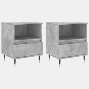 vidaXL Mesas de cabeceira 2 pcs derivados de madeira cinzento cimento