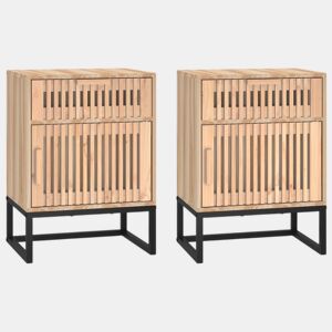 vidaXL Mesas de cabeceira 2 pcs 40x30x55,5 cm derivados madeiraferro