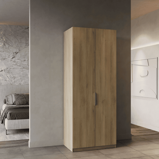 Guarda-roupa de casal Ghost com 2 portas, cor carvalho Kronberg, 80x51 cm Guarda-roupa de casal Ghost com 2 portas, cor carvalho Kronberg, 80x51 cm