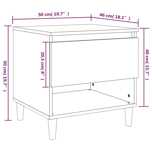 vidaXL Mesas de cabeceira 2pcs 50x46x50 cm deriv. madeira cinza sonoma vidaXL Mesas de cabeceira 2pcs 50x46x50 cm deriv. madeira cinza sonoma