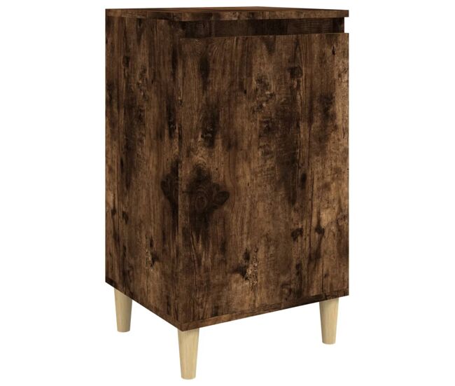 Vidaxl mesita de noche madera contrachapada roble ahumado 40x35x70 cm