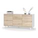 Conjunto Modular Salón Comedor Moderno Mueble TV Conjunto Modular Salón Comedor Moderno Mueble TV Blanco/ Madera