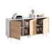 Conjunto Modular Salón Comedor Moderno Mueble TV Conjunto Modular Salón Comedor Moderno Mueble TV Blanco/ Madera