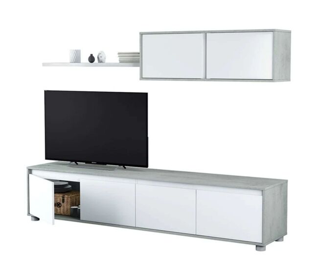 Pack muebles comedor plutón ii estilo industrial (mueble modular+mesa centro+mesa comedor+escritorio)
