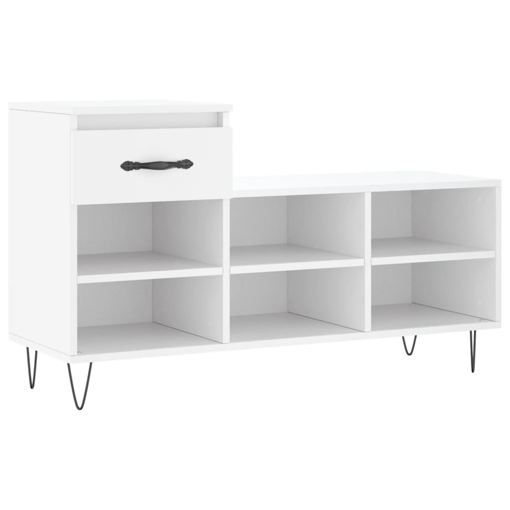 Vidaxl mueble zapatero madera contrachapada blanco 102x36x60 cm