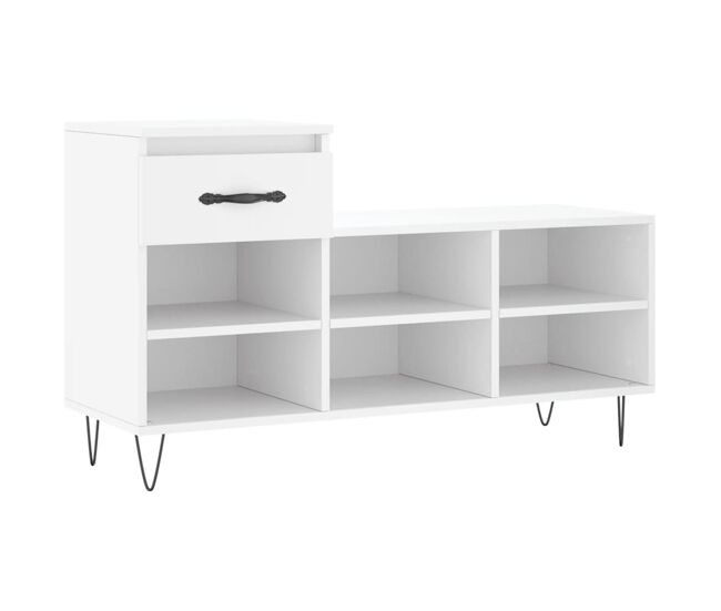 Vidaxl mueble zapatero madera contrachapada blanco 102x36x60 cm