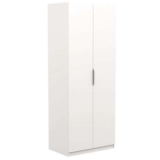 Guarda-roupa alto Ghost com 2 portas dobráveis, branco fosco, 203 x 79 cm - Quarto arrumado