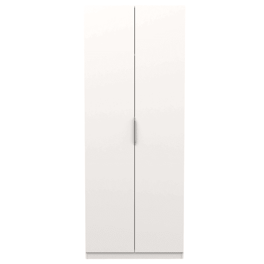 Guarda-roupa alto Ghost com 2 portas dobráveis, branco fosco, 203 x 79 cm - Quarto arrumado