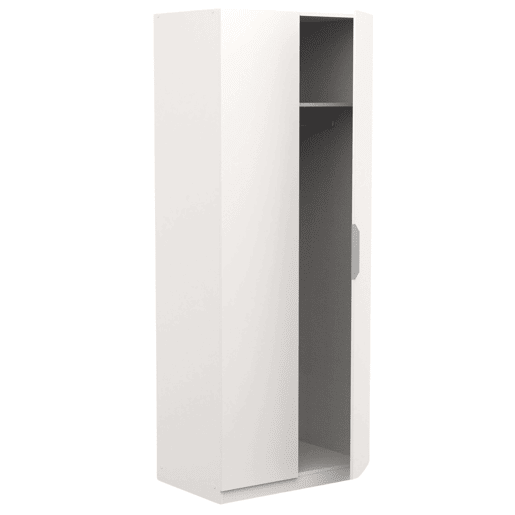 Guarda-roupa alto Ghost com 2 portas dobráveis, branco fosco, 203 x 79 cm - Quarto arrumado