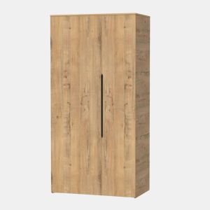Guarda-roupa de quarto Bruxelas com 2 portas sanfonadas na cor carvalho dourado 100x200x57cm