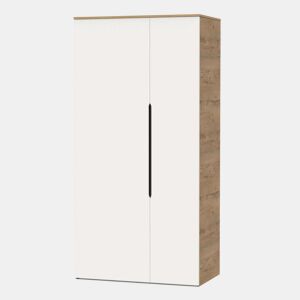 Guarda-roupa Bruxelas 2 portas carvalho branco cor dourada 100x200x57cm quarto