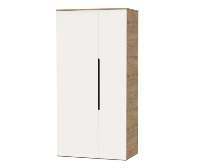 Armario bruselas 2 puertas color blanco roble gold 100x200x57cm dormitorio