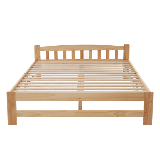 Cama individual com estrutura em madeira 140x200cm - Natural