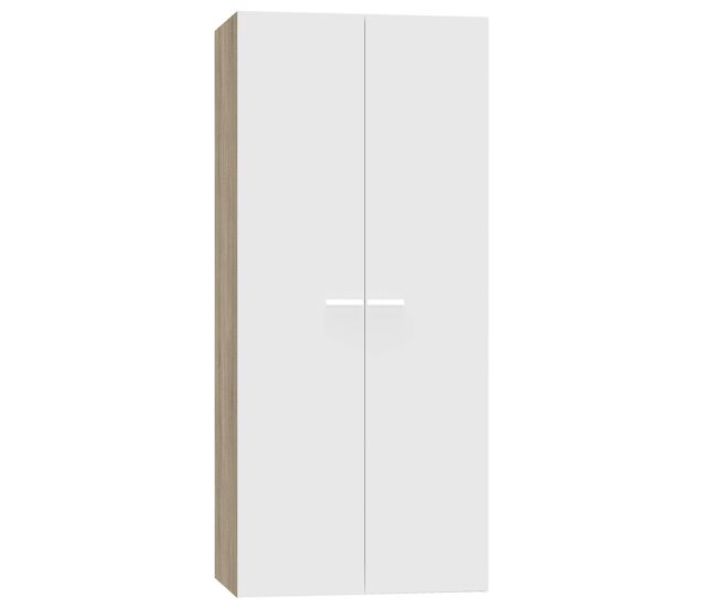 Armario con 2 puertas abatibles tibet moderno en color roble cambrian y blanco mate 79x180 cm