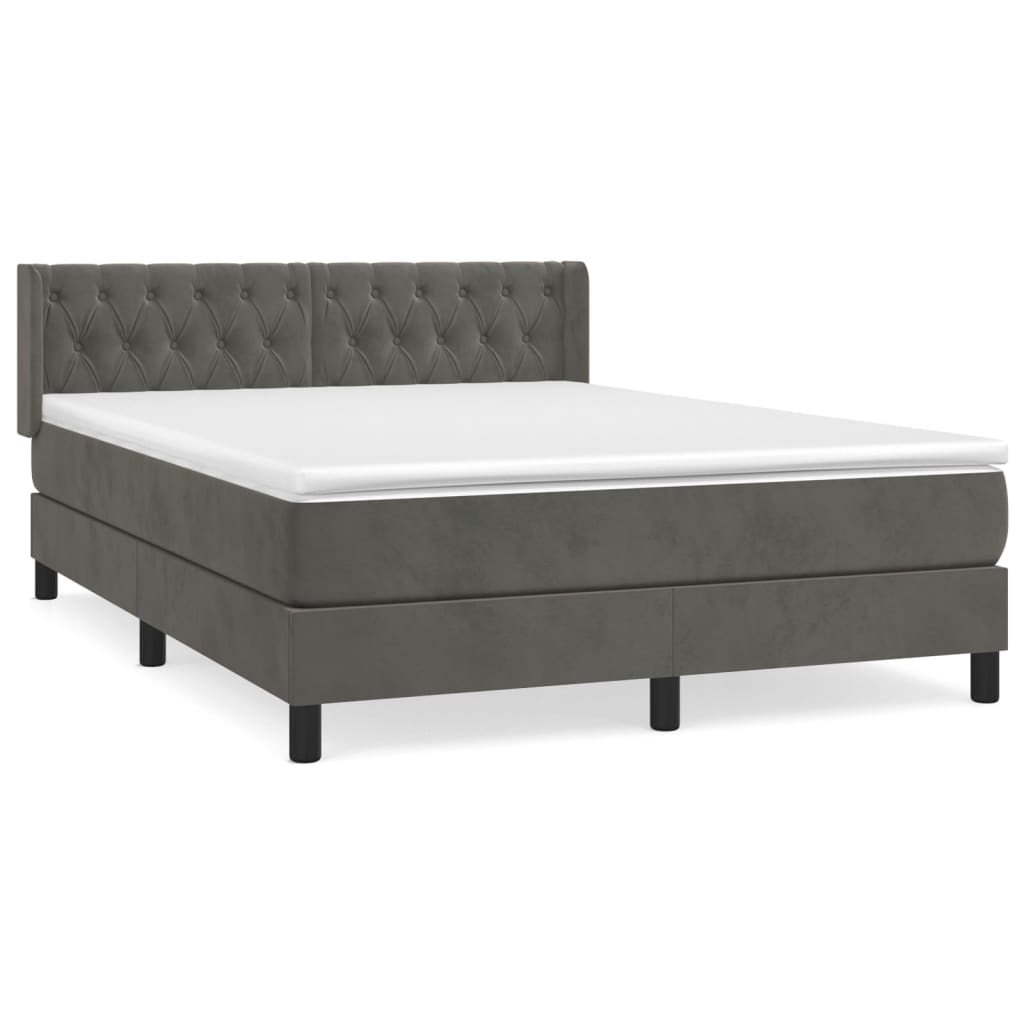 Cama box spring 140x190 Gris Oscuro