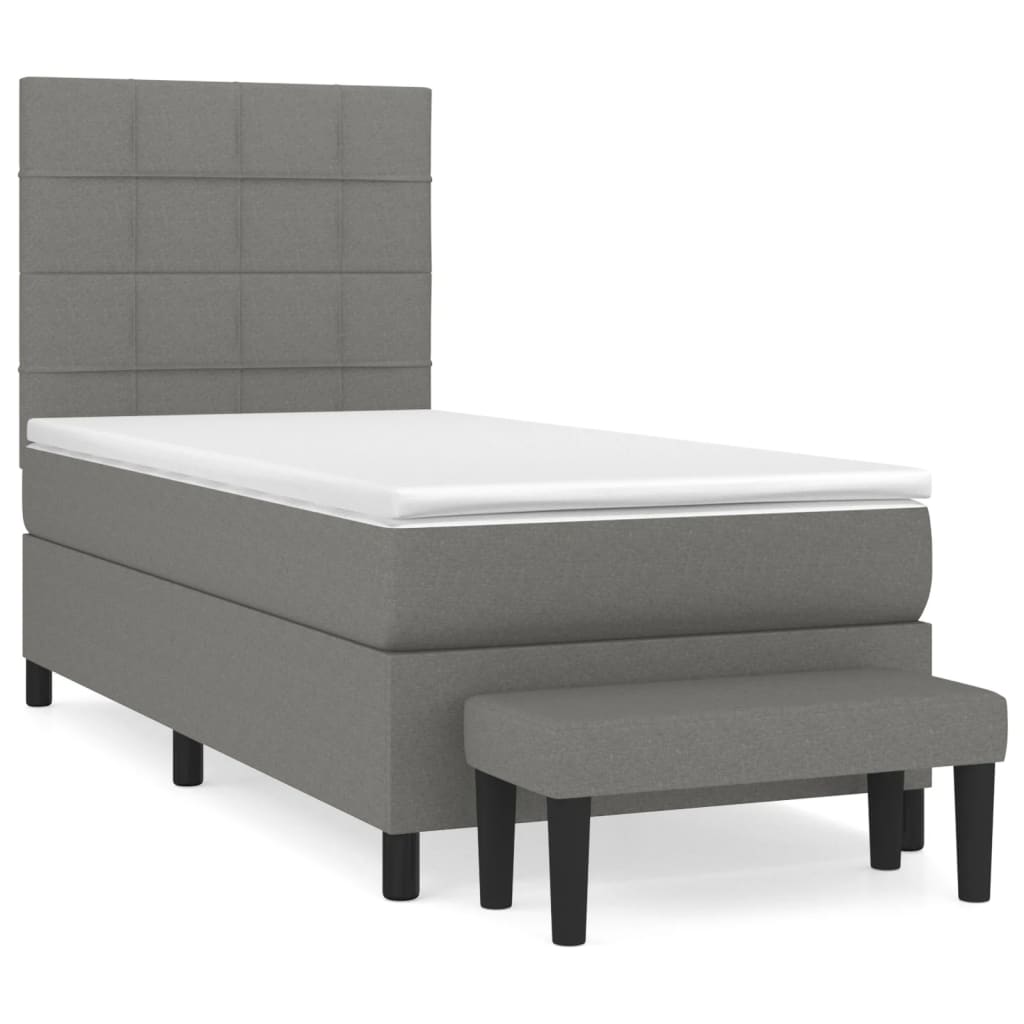 Cama box spring 100x200 Gris Oscuro