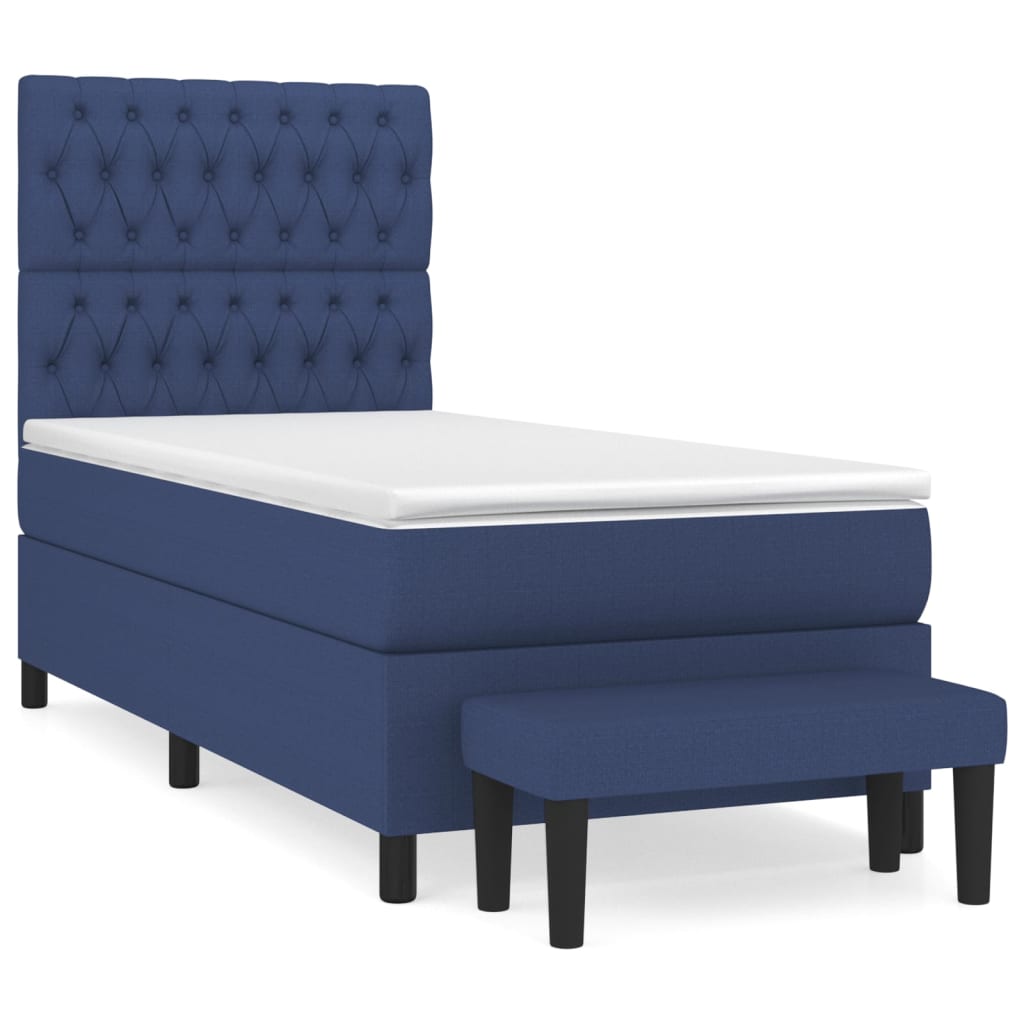 Cama box spring 90x200 Azul