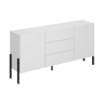 Aparador comprido 2 portas 3 gavetas Bérénice Branco