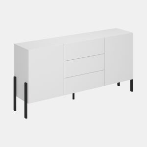 Aparador comprido 2 portas 3 gavetas Bérénice Branco