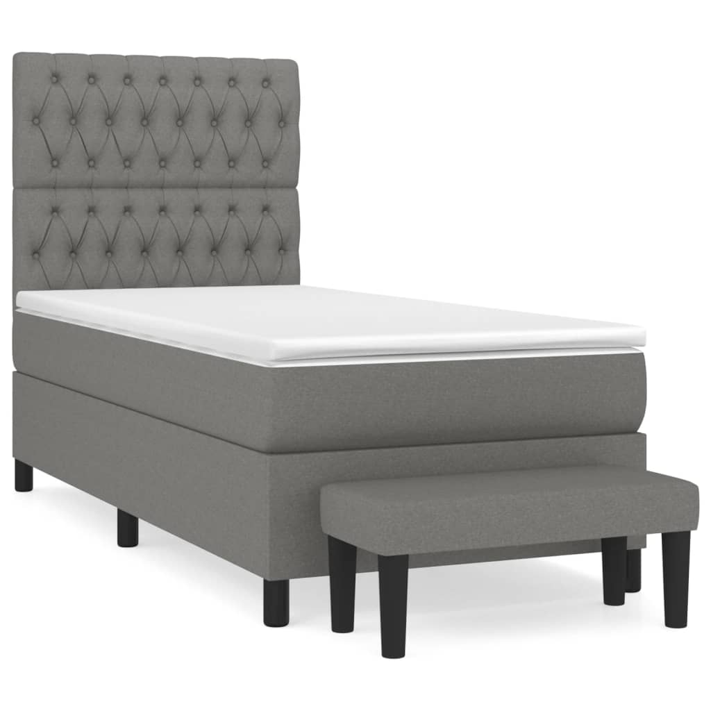 Cama box spring 90x200 Gris Oscuro