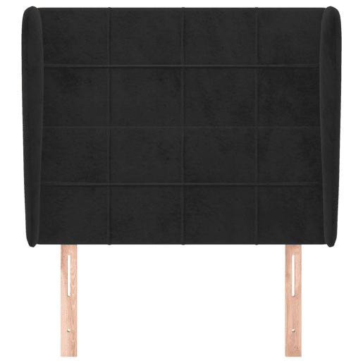 vidaXL Cabeceira de cama c abas veludo 103x23x118128 cm preto