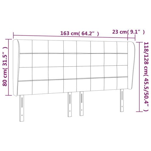 vidaXL Cabeceira cama c abas veludo 163x23x118128 cm rosa vidaXL Cabeceira cama c abas veludo 163x23x118128 cm rosa