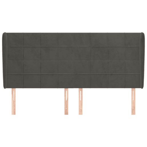 vidaXL Cabeceira cama c abas veludo 203x23x118128 cm cinzento-escuro vidaXL Cabeceira cama c abas veludo 203x23x118128 cm cinzento-escuro