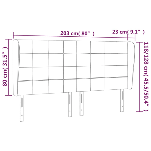 vidaXL Cabeceira cama c abas veludo 203x23x118128 cm cinzento-escuro vidaXL Cabeceira cama c abas veludo 203x23x118128 cm cinzento-escuro
