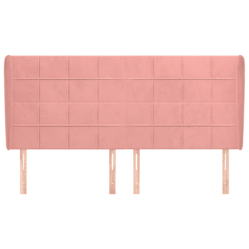 vidaXL Cabeceira cama c abas veludo 203x23x118128 cm rosa